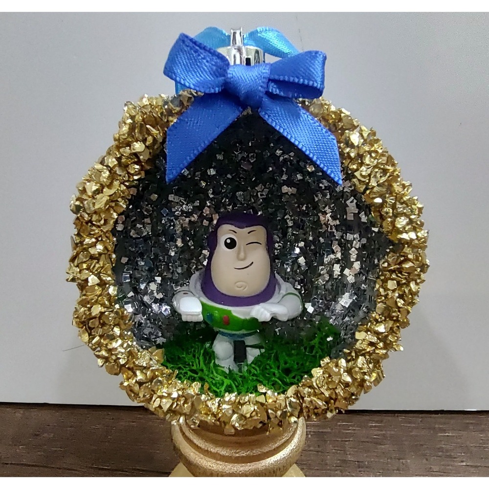 Buzz Lightyear Christmas Ornament Handmade Shatterproof Diorama Terrarium